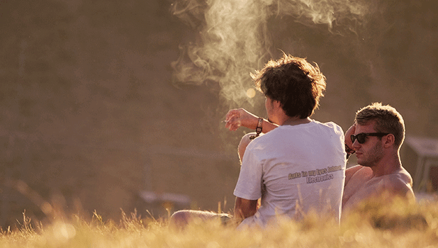 Two guys Smoking Cannabis